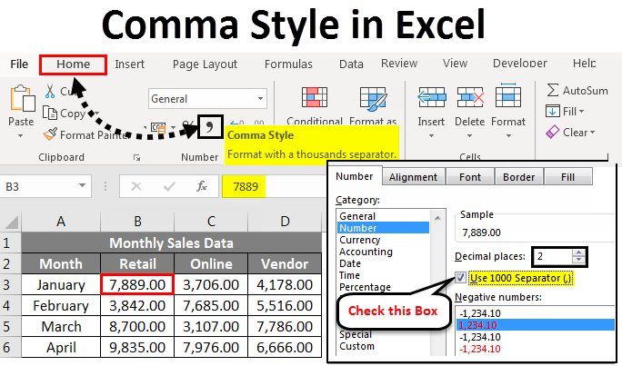 Apply the Comma Style Number Format to Range E3 E11