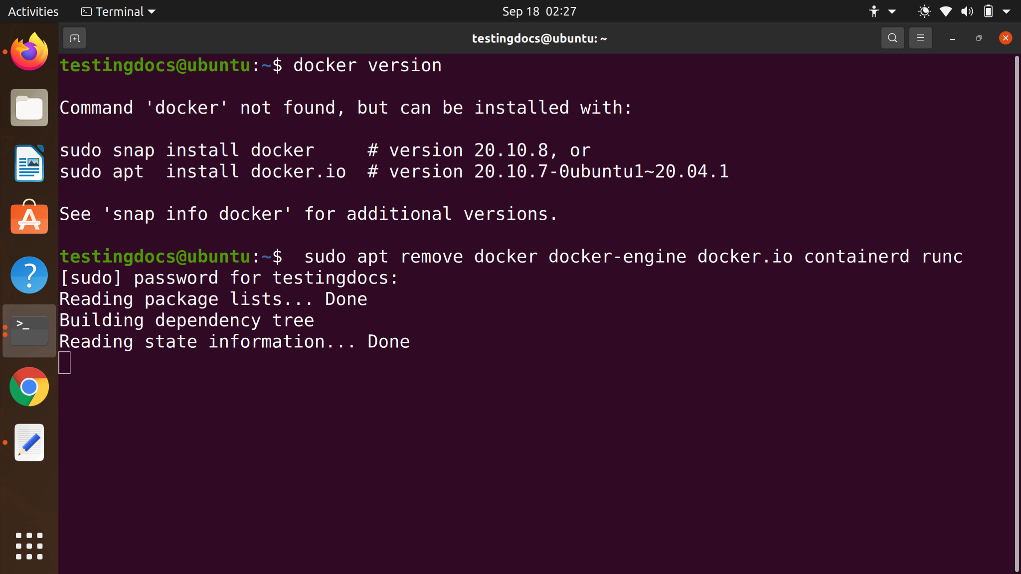 Docker Install in Ubuntu
