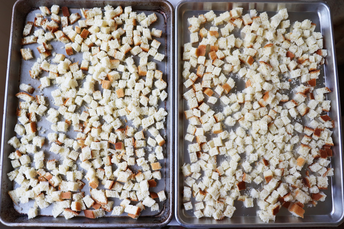 How to Dry Bread Cubes for Stuffing