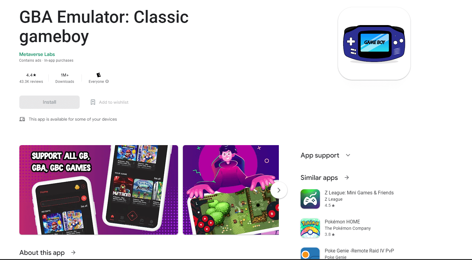 Download Gameboy Advance Emulator for Android