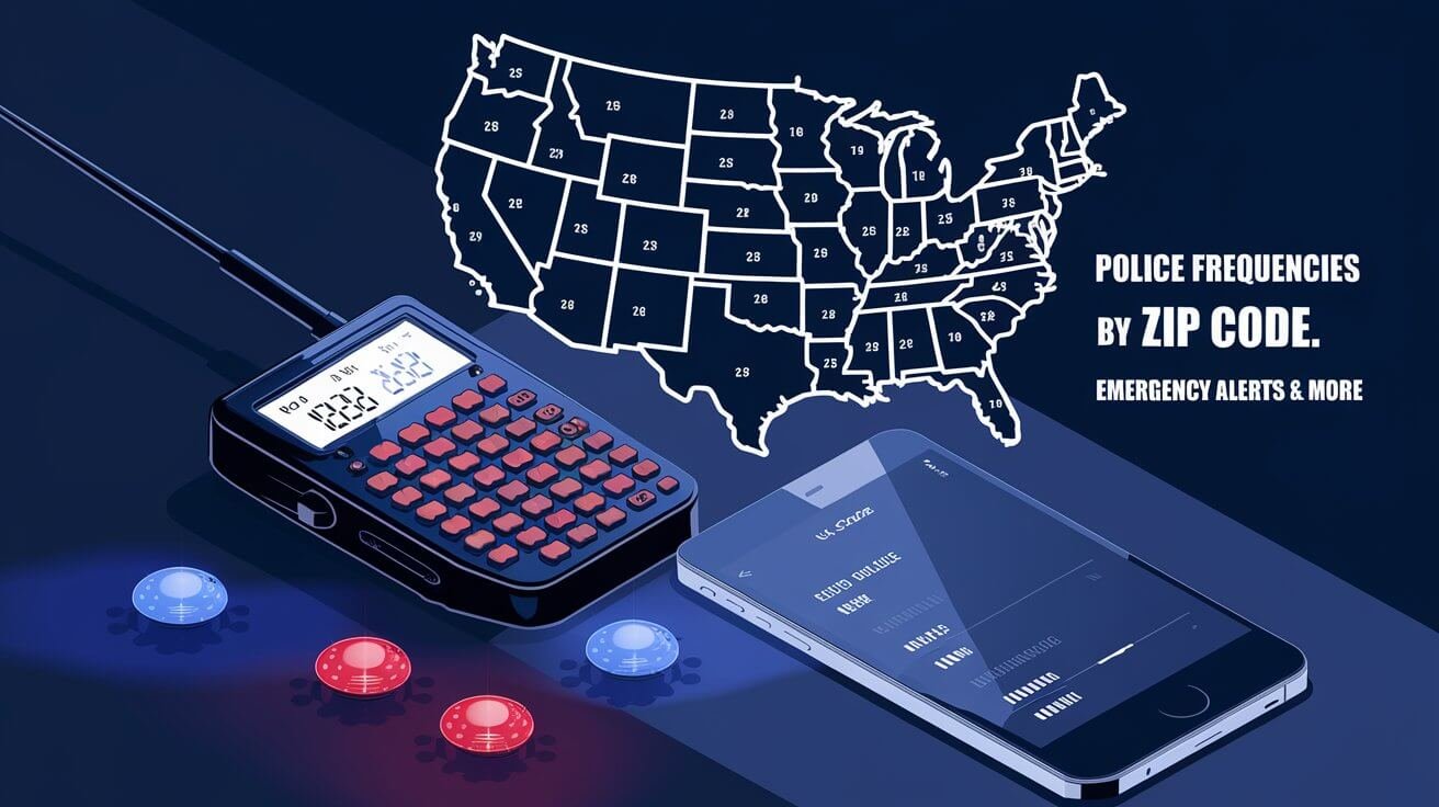 Police Scanner Frequencies by Zip Code Map