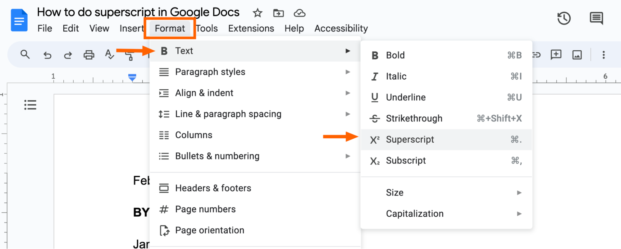 How Do I Do a Superscript in Google Docs